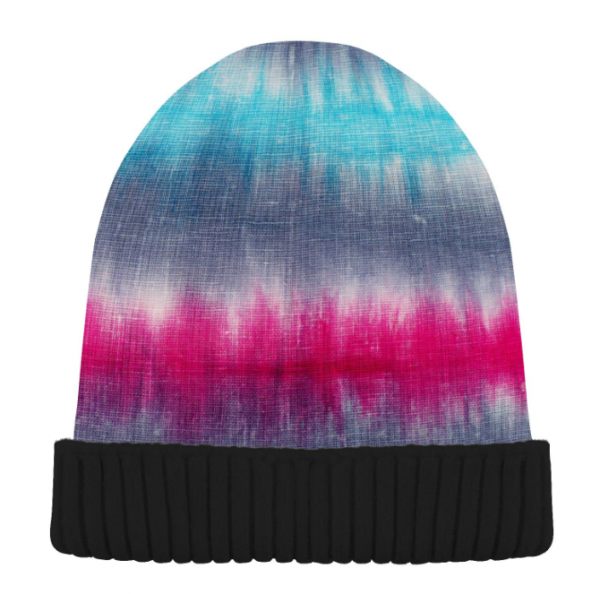 Topi beanie dengan motif tie-dye